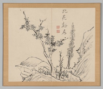 Ikeno Taiga之后的景观研究双专辑，第2卷，第13页，第18世纪。 作者 青木宿也