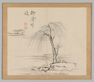 Ikeno Taiga之后的景观研究双专辑，第2卷，第18页，18世纪。 作者 青木宿也