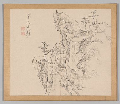 Ikeno Taiga之后的景观研究双专辑，第2卷，第1页，第18世纪。 作者 青木宿也