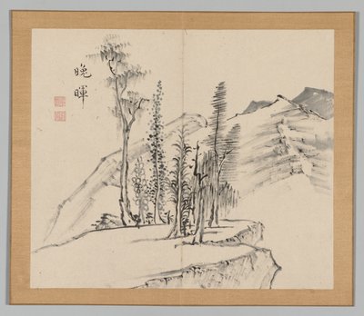 Ikeno Taiga之后的景观研究双专辑，第2卷，第21页，18世纪。 作者 青木宿也