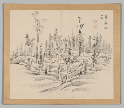 Ikeno Taiga之后的景观研究双专辑，第2卷，第23页，18世纪。 作者 青木宿也