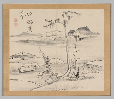 Ikeno Taiga之后的景观研究双专辑，第2卷，第24页，18世纪。 作者 青木宿也