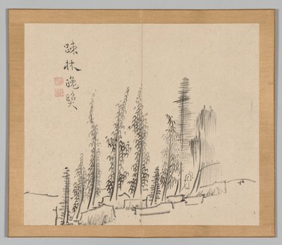 Ikeno Taiga之后的景观研究双专辑，第2卷，第30页，18世纪。 作者 青木宿也