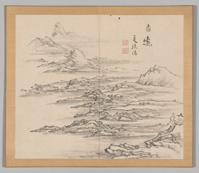 Ikeno Taiga之后的景观研究双专辑，第2卷，第5页，第18世纪。 作者 青木宿也