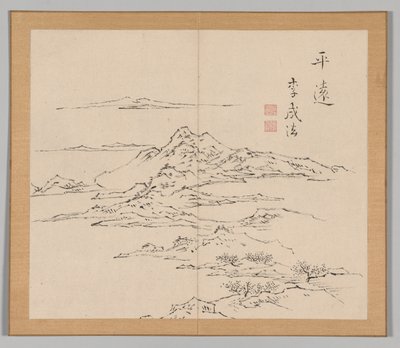 Ikeno Taiga之后的景观研究双专辑，第2卷，第8页，第18世纪。 作者 青木宿也