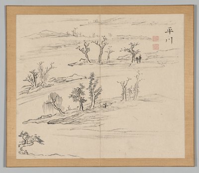 Ikeno Taiga之后的景观研究双专辑，第2卷，第9叶，18世纪。 作者 青木宿也