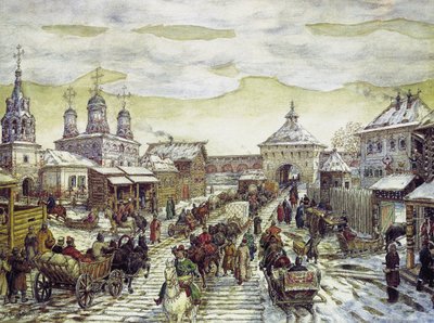 1926年，在莫斯科Bely Gorod的Myasnitskaya门上 作者 阿波利纳里（Apollinari Mikhailovich Vasnetsov）