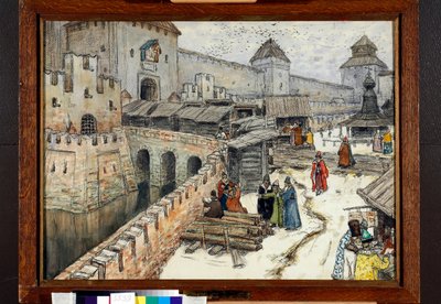17 世纪的莫斯科，基督救世主桥上的书商 - Appolinari Mykhaylovich Vasnetsov（1856-1933 年）的作品 作者 阿波利纳里（Apollinari Mikhailovich Vasnetsov）