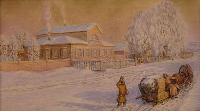 我们在里亚博沃的房子，1918年至1919年 作者 阿波利纳里（Apollinari Mikhailovich Vasnetsov）