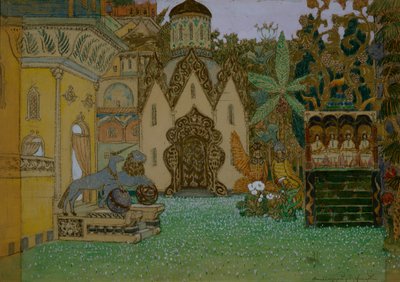 N. Rimsky-Korsakov于1907年为歌剧《隐身的城市基特日和处女地的传说》进行舞台设计 作者 阿波利纳里（Apollinari Mikhailovich Vasnetsov）
