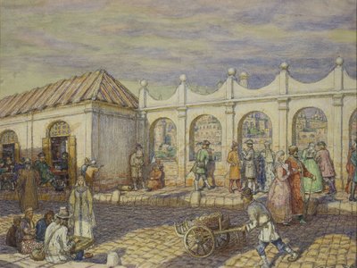 1901年彼得一世时代的石桥 作者 阿波利纳里（Apollinari Mikhailovich Vasnetsov）