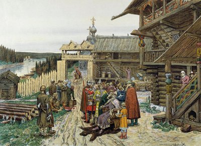 一个封建俄国王子的法庭，1908年。   作者 阿波利纳里·米哈伊洛维奇·瓦斯涅佐夫