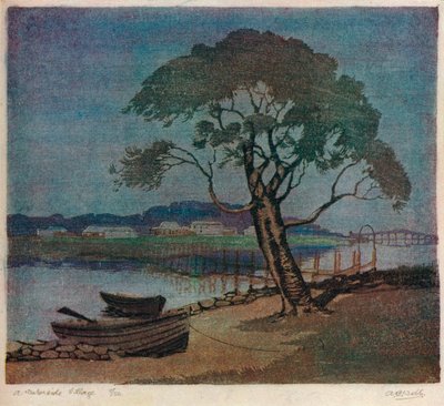 水边村》，约1921年 作者 阿奇博尔德·伯特伦·韦伯