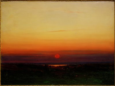在湖岸草原日落 作者 Archip Ivanovich Kuindschi