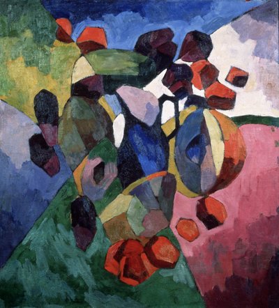 蓝水罐和水果，1913年 作者 阿里斯塔克（Aristarkh Vasilievic Lentulov）