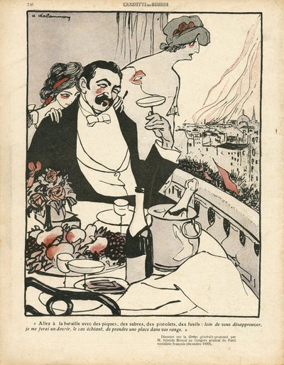 黄油板，编号410，彩色讽刺性作品 作者 Aristide Delannoy
