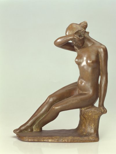 用她的手覆盖她的脸的女人，1900（青铜） 作者 Aristide Maillol