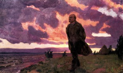 "Lenin a Razliv", painting by Arkady Alexandrovich Rylov 作者 Arkadij Aleksandrovic Rylov