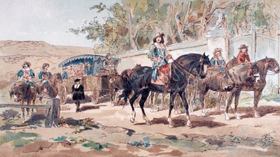 1786年的马匹公共勤奋或教练，1886年的骑乘护送 作者 阿曼·让·海因斯