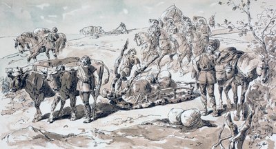 1886年，奥克斯画了一块充满岩石的原始雪橇 作者 阿曼·让·海因斯