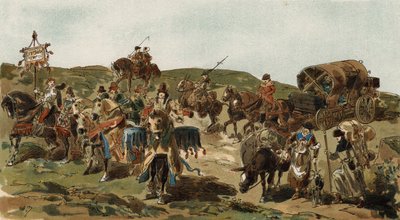 旅行车和护送，勃艮第公爵的时间，15世纪 作者 阿曼·让·海因斯