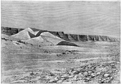 Igharghar的悬崖，取自Temassinin北部，建于1890年 作者 阿曼·科尔（Armand Kohl）