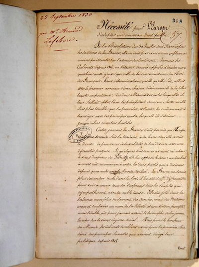 关于欧洲必须通过一项新公法的备忘录 作者 阿曼德·勒费弗尔（Armand Lefebvre）