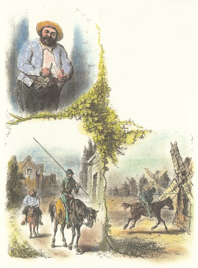 Armand-Louis-Henri Telory的插图，描绘了儿童对Don Quichot的改编 作者 阿曼德·路易斯·亨利·特洛里