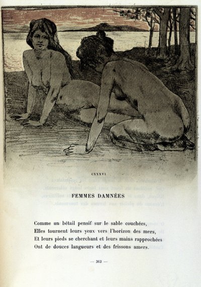 Armand Rassenfosse (1862 - 1934) 为 Charles Baudelaire (1821-1867) 1899 年在“Les fleurs du mal”中的诗“Femmesdamees”所作的插图 作者 阿曼德·拉森福斯