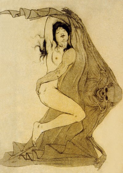 查理·波德莱尔的诗，1899年的邪恶之花的插图 作者 阿曼德·拉森福斯