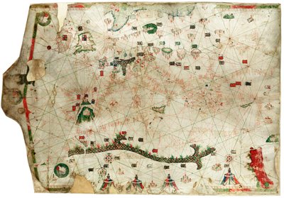 显示东北大西洋的地中海海图 作者 阿纳尔杜斯·多梅内克