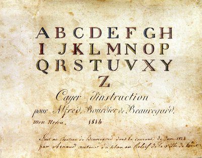封面，"1814年法国字母书"，由查尔斯-普朗特美术公司出版。 作者 Arnaud de Beauregard
