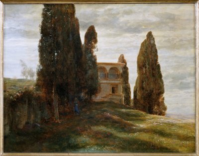 Italienische Villa im Fruehling - 春日里的意大利别墅......（布面油画） 作者 阿诺德·伯克林