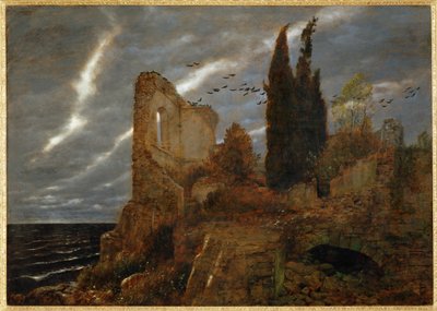 Ruine am Meer - 海边的废墟......（布面油画） 作者 阿诺德·伯克林