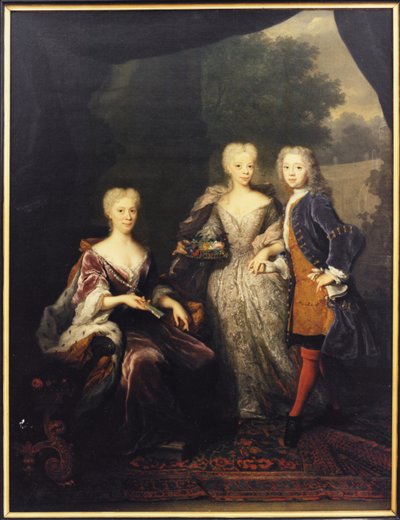 Marie Louise de Hesse Cassel，奥兰治公主和她的孩子们，奥兰治拿骚的埃梅莉 (1710-1777) 和奥兰治·拿骚的纪尧姆四世 (1711-1751) - 黑森-卡塞尔的玛丽路易丝 (1688-1765)，奥兰治公主, 带着孩子, 布南, 阿诺德, 作者 阿诺德·布南