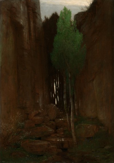 狭窄峡谷的春天，1881年 作者 阿诺德·伯克林