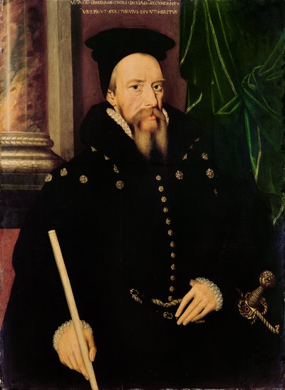 William Cecil的肖像，第一男爵Burghley（1520-98）Lord High Treasurer 作者 Arnold von Brounckhorst