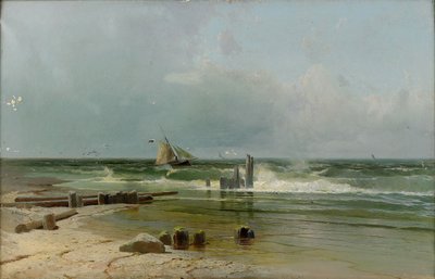 海边的帆船，1891年 作者 Arseniy Ivanovich Meshchersky