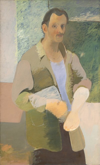 自画像，约1937年。 作者 Arshile Gorky
