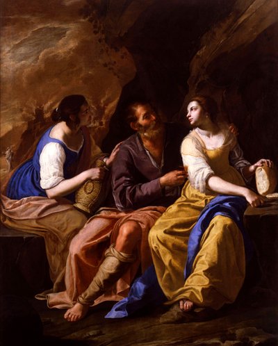 意大利语  罗得和他的女儿们 作者 蒿（Artemisia Gentileschi）