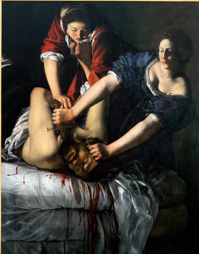 朱迪思和霍洛芬尼(布面油画 作者 蒿（Artemisia Gentileschi）