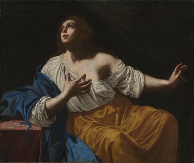 抹大拉的玛丽亚忏悔者，c.1640（布面油画） 作者 蒿（Artemisia Gentileschi）