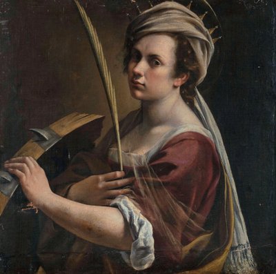 亚历山大的圣凯瑟琳自画像 作者 蒿（Artemisia Gentileschi）