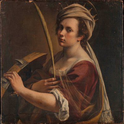 自画像，亚历山大·圣凯瑟琳，约1616年。 作者 蒿（Artemisia Gentileschi）