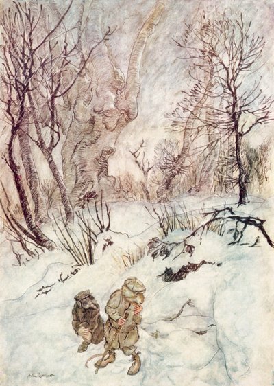 肯尼斯-格雷厄姆为《柳林风声》绘制的插图（彩色石版画） 作者 亚瑟（后）拉克汉姆