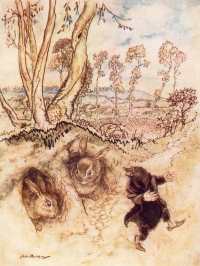 肯尼斯-格雷厄姆为《柳林风声》绘制的插图（彩色石版画） 作者 亚瑟（后）拉克汉姆
