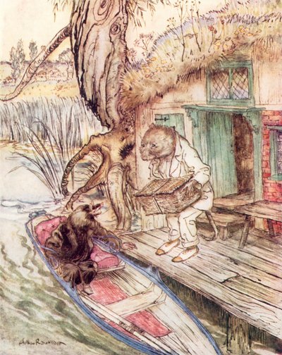 肯尼斯-格雷厄姆为《柳林风声》绘制的插图（彩色石版画） 作者 亚瑟（后）拉克汉姆