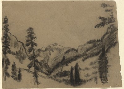 杉树山景 作者 亚瑟·戴维斯（Arthur B.Davies）