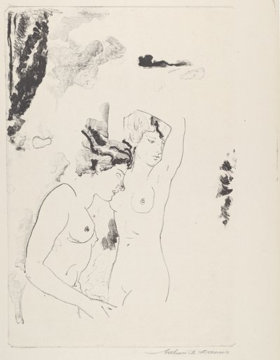 溪流中的仙女 作者 亚瑟·戴维斯（Arthur B.Davies）