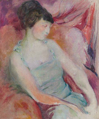 海伦·弗莱克·塞弗特的肖像，c.1921（布面油画） 作者 阿瑟·比彻·卡尔斯